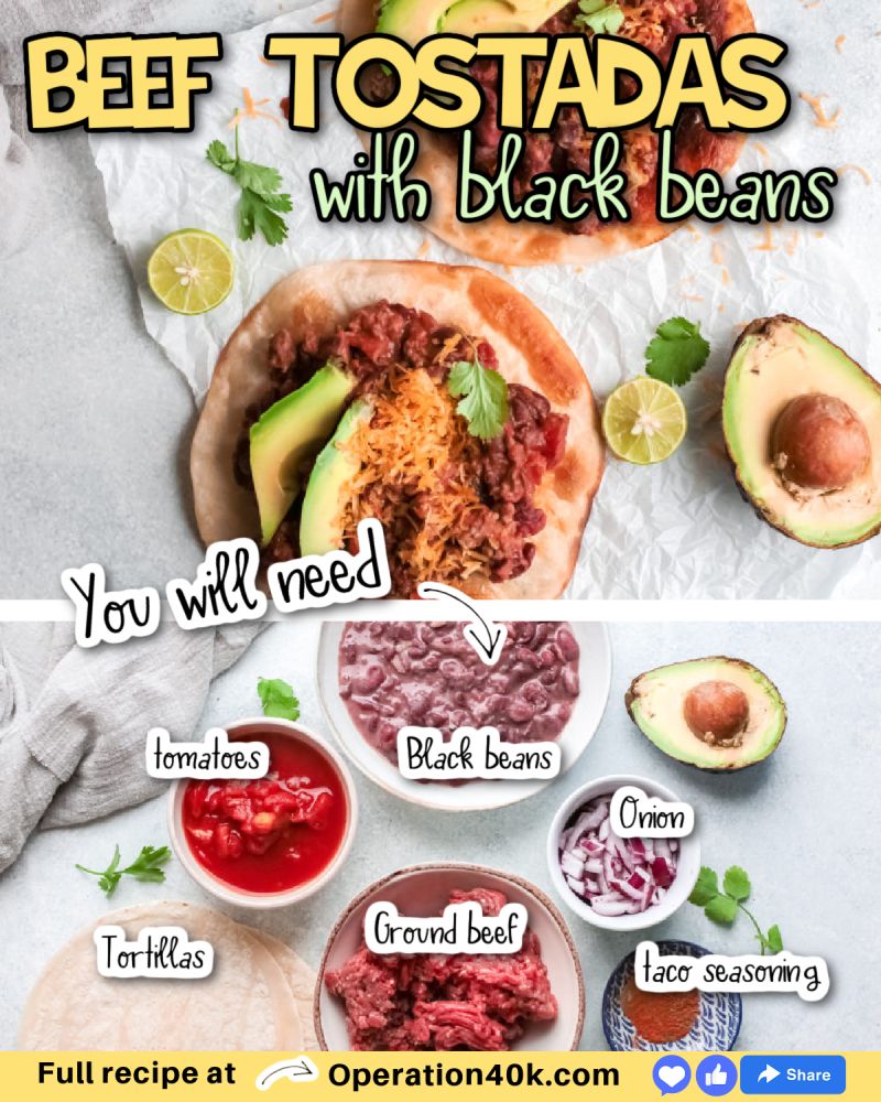 Easy Peasy Beef Tostadas Recipe with Black Beans