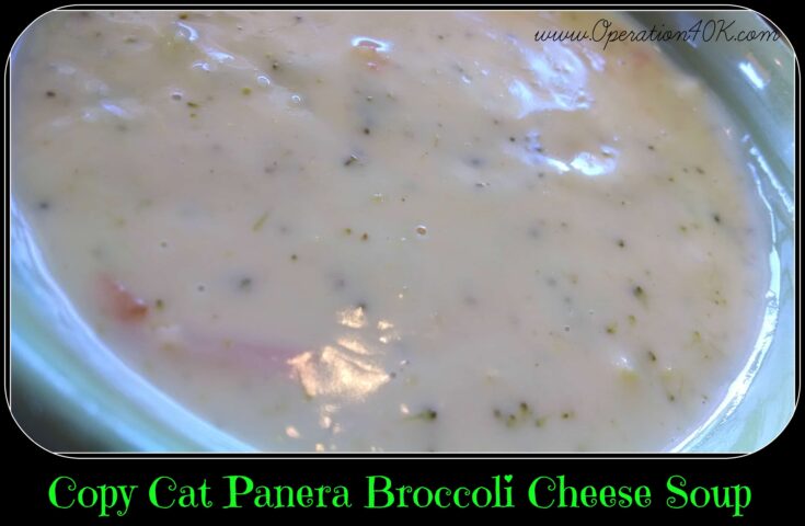 Panera Bread Cheddar Broccoli Soup