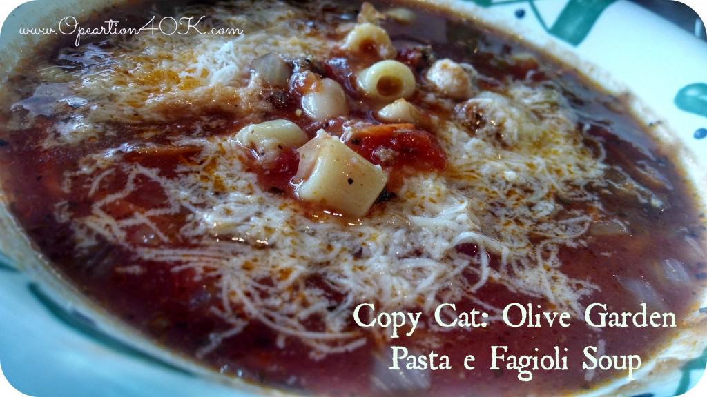 **Knockoff** Olive Garden Pasta e Fagoli Soup Recipe
