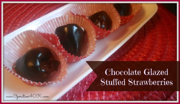 Chocolate Glazed Stuffed Strawberries