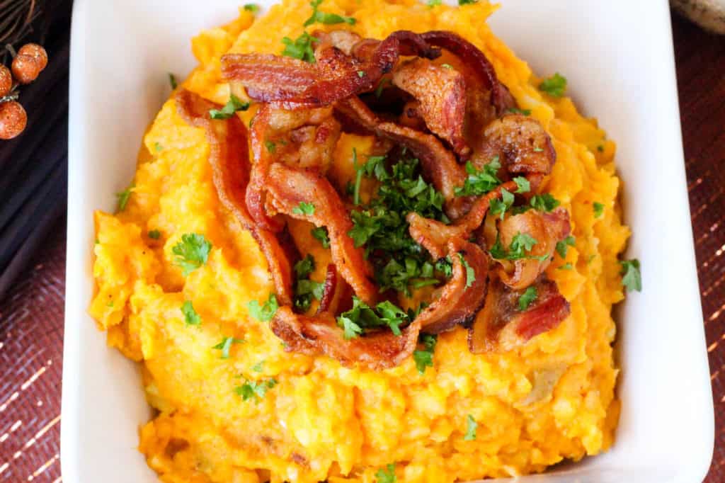 Butternut Squash & Baked Potatoes with Bacon