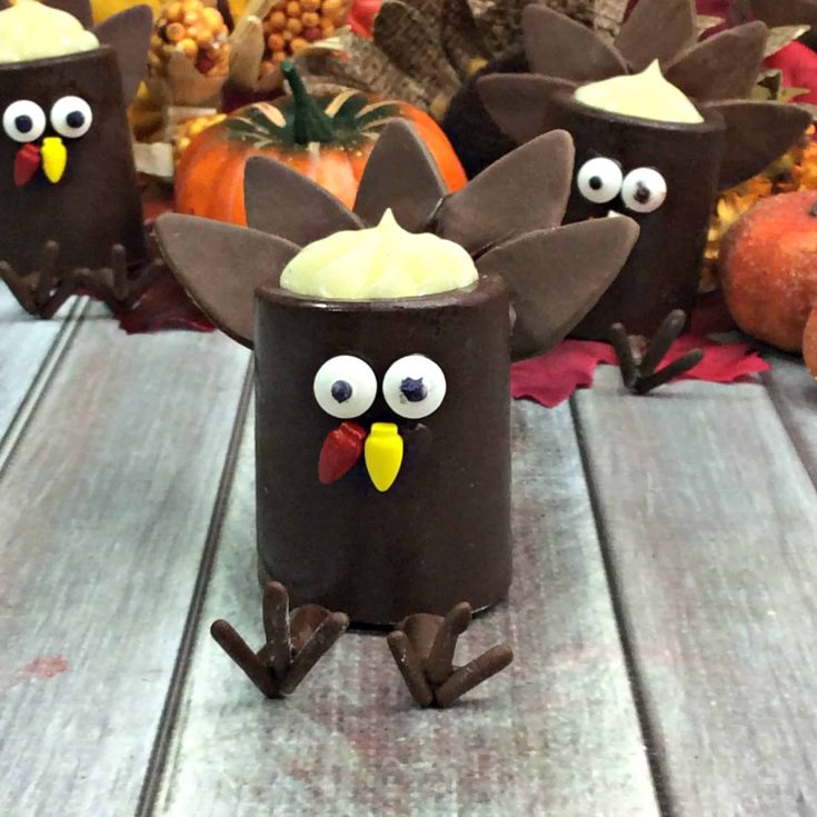 Whimsical Chocolate Filled Turkey Cups