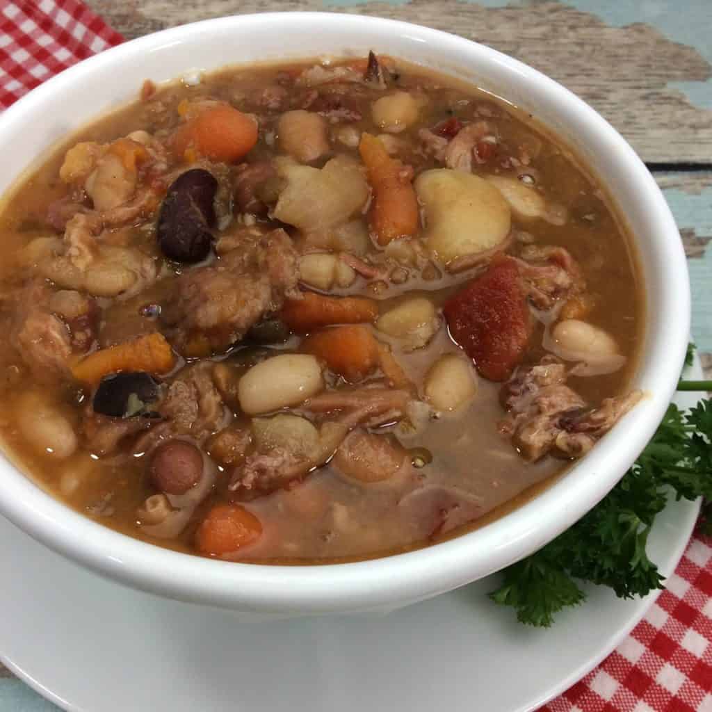Warm and Comforting Ham Bone Vegetable Soup Slow Cooker Recipe