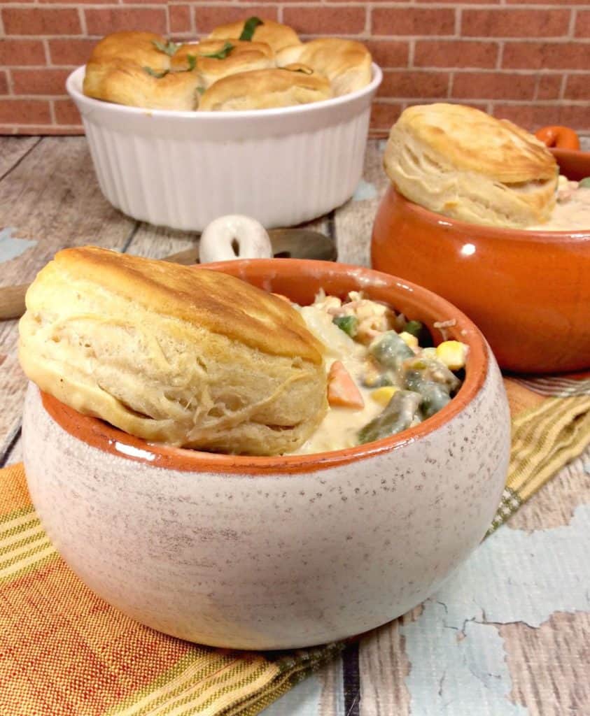 dished up Granny's Easy Turkey Pot Pie Recipe