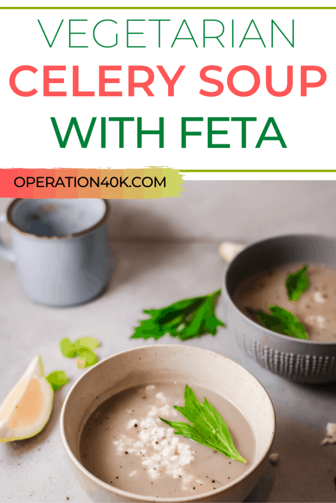 Vegetarian Celery Soup with Feta Cheese