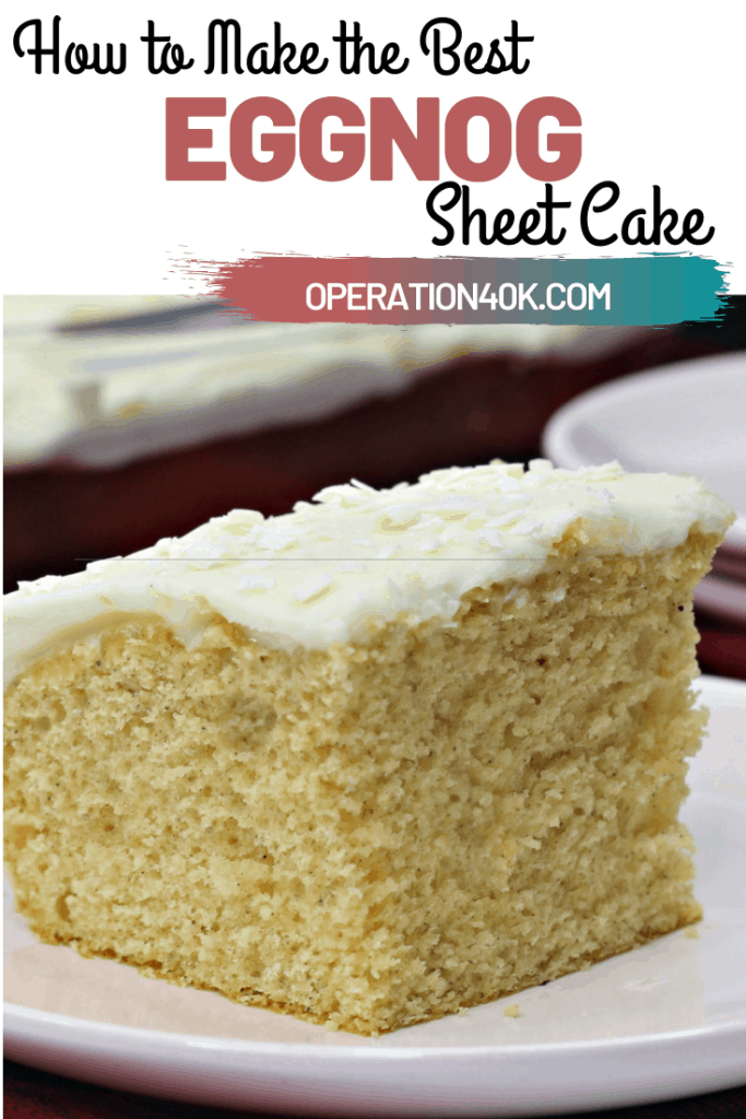 egg nog sheet cake