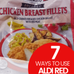 7 Ways to Use Aldi Red Bag Chicken article cover image with red bag of chicken on it