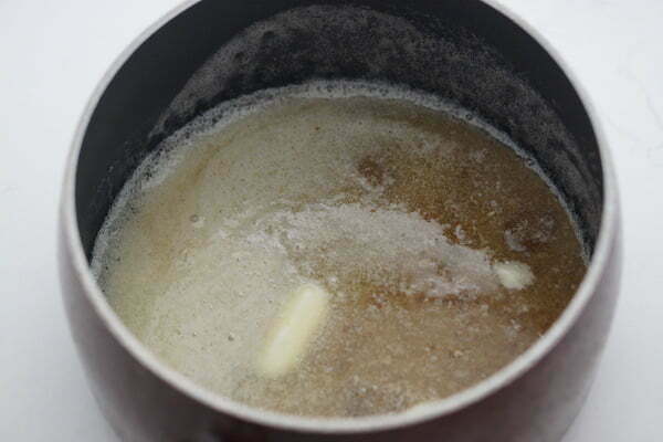 melting butter with brown sugar