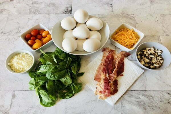 Ingredients for sheet pan eggs