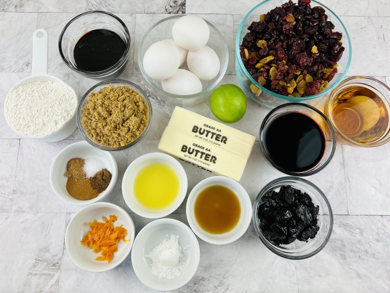 Ingredients for your Jamaican Christmas Cake