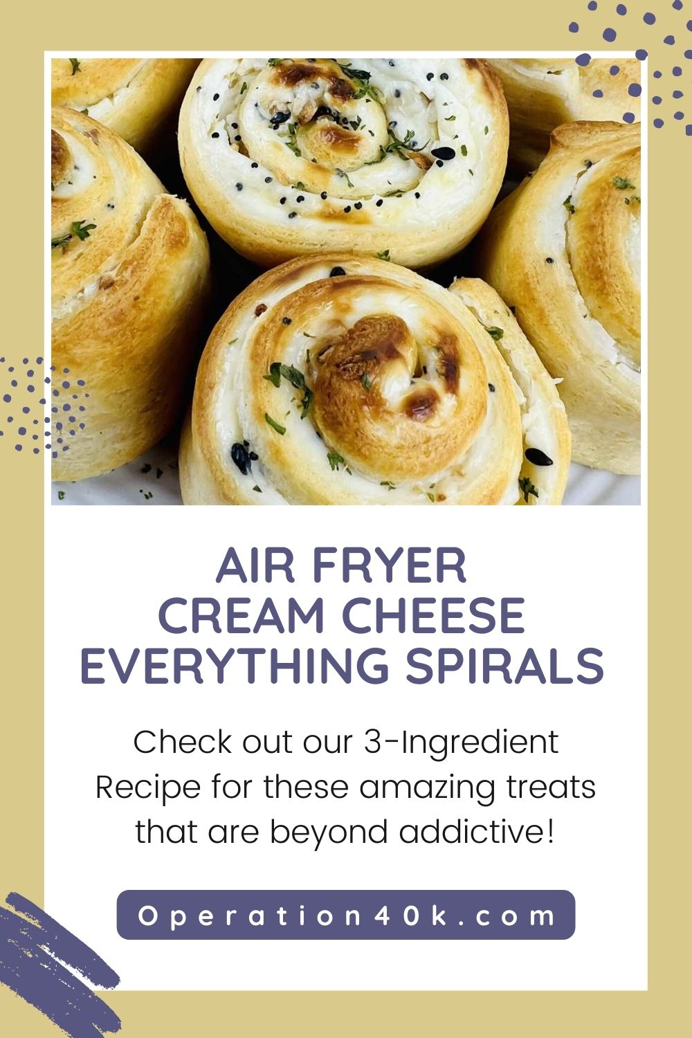 air fryer cream cheese everythning spiral recipe