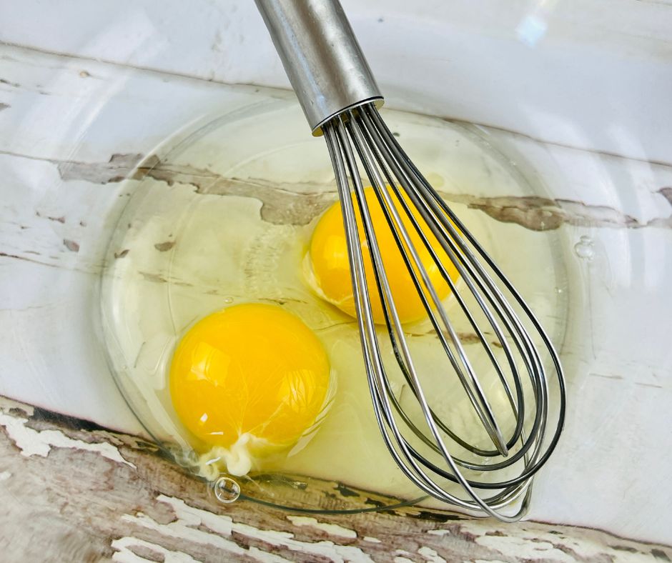 whisk egg for tuna patties