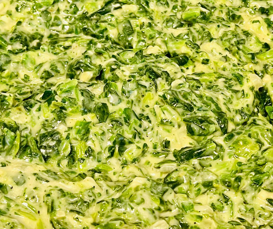 add spinach to roux