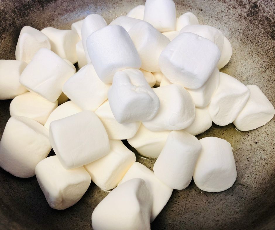 marshmallows melting in hot butter
