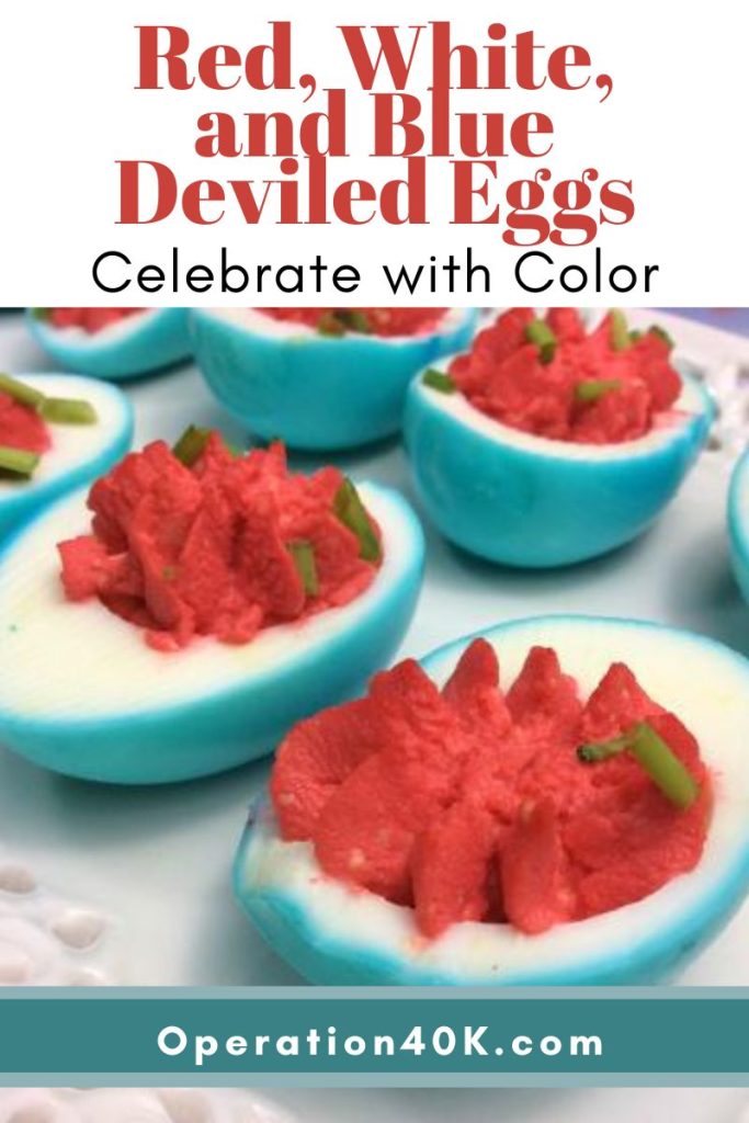 Celebrate with Color: Red, White, and Blue Deviled Eggs with Miracle Whip