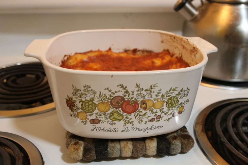 casserole in a pyrex dish