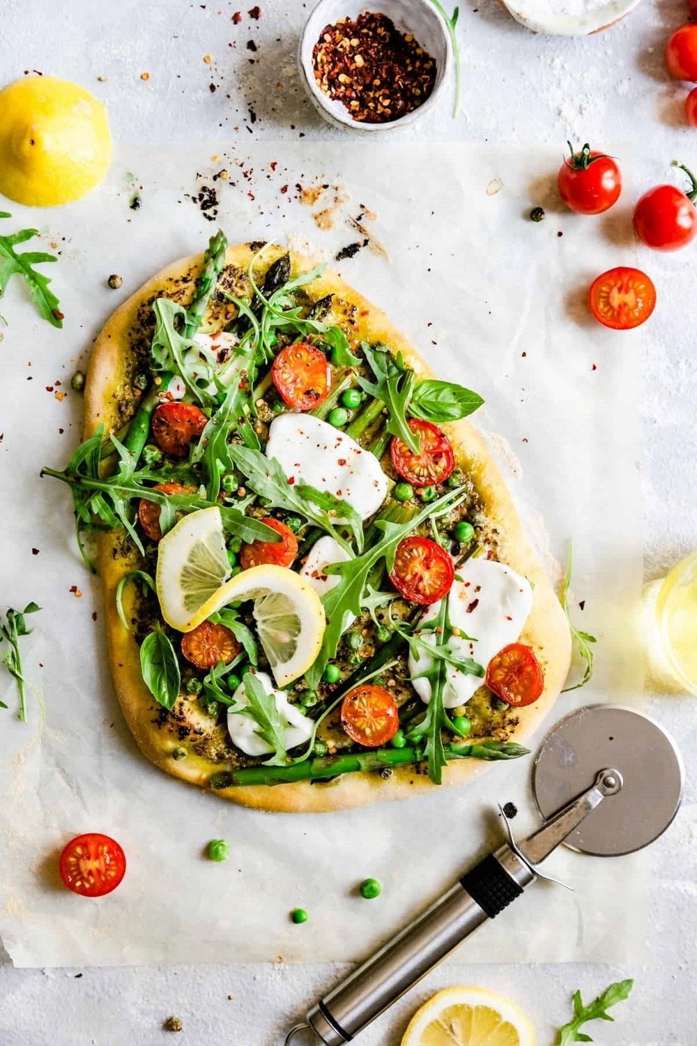 Asparagus Green Pesto Pizza