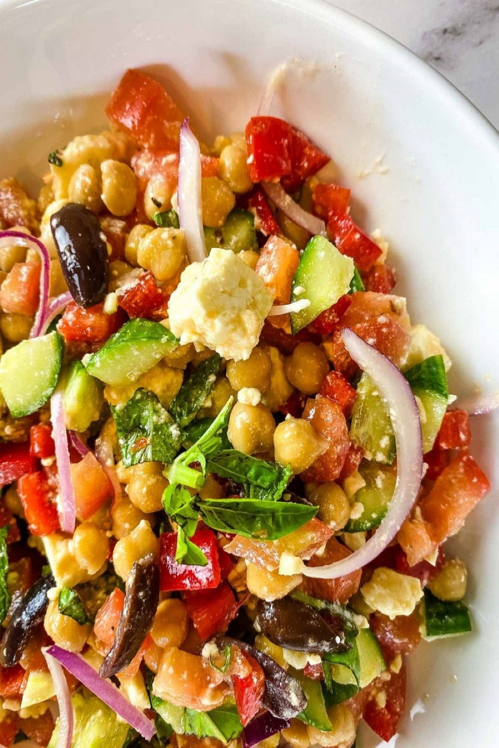 Chickpea Cucumber Feta Salad