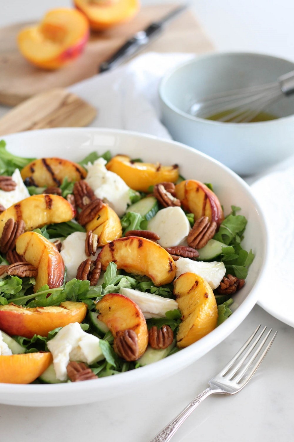Grilled Peach Summer Salad With Maple Vinaigrette Grilled Peach Summer Salad With Maple Vinaigrette