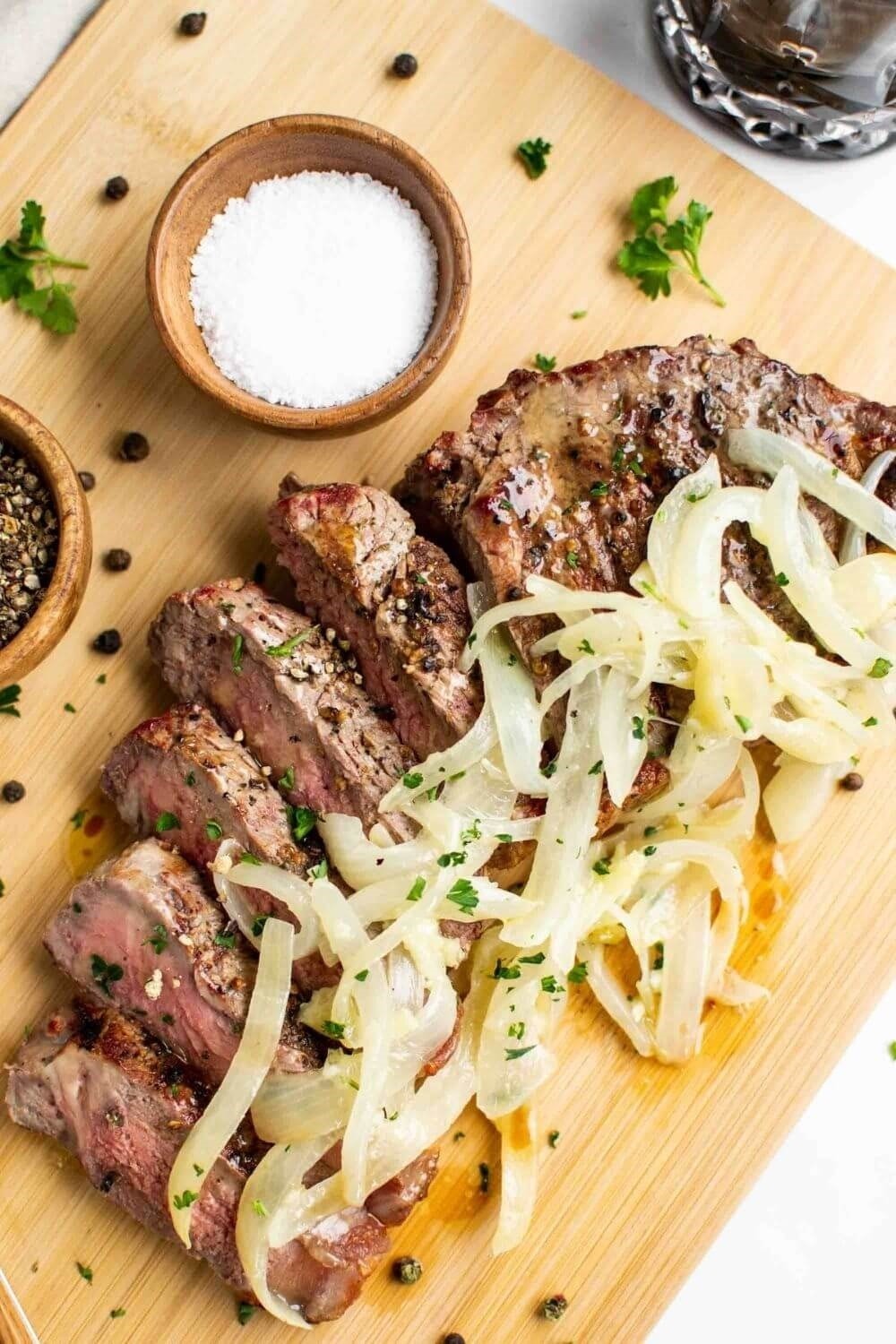 Grilled Steak With Garlic Butter Onions Grilled Steak With Garlic Butter Onions