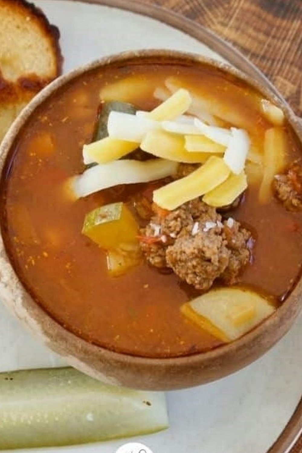 Healthy Cheeseburger Soup
