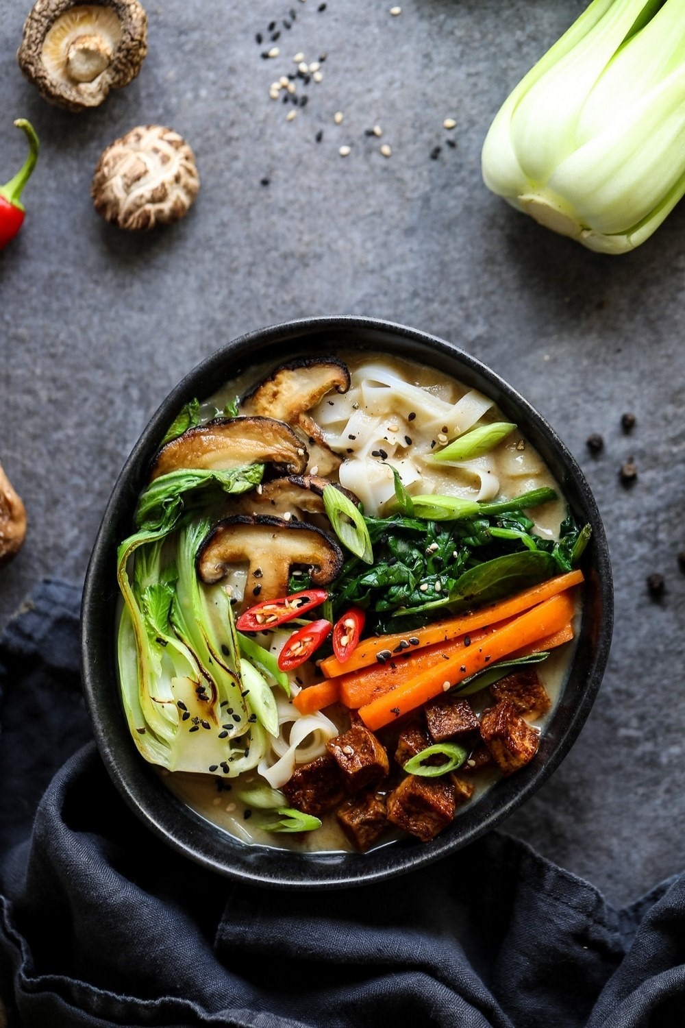 Healthy Ramen With Rice Noodles Tofu And Veggies Healthy Ramen With Rice Noodles Tofu And Veggies
