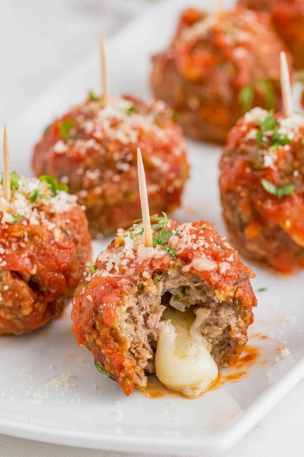 Mozzarella Stuffed Italian Meatballs
