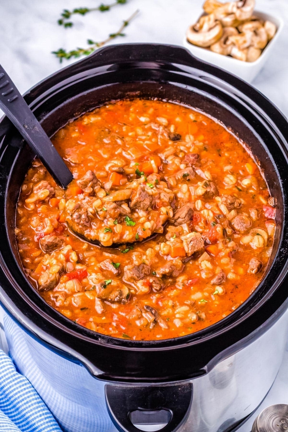 Slow Cooker Beef Barley Soup