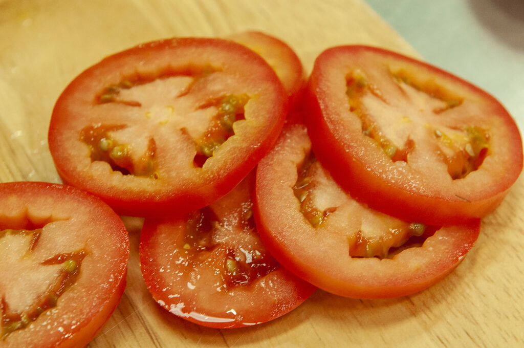 Capon Tomato Beet Casserole slice the tomatoes